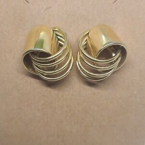 Gold Tone Statement Earrings Modern Geometric Stud‎ Earrings Women